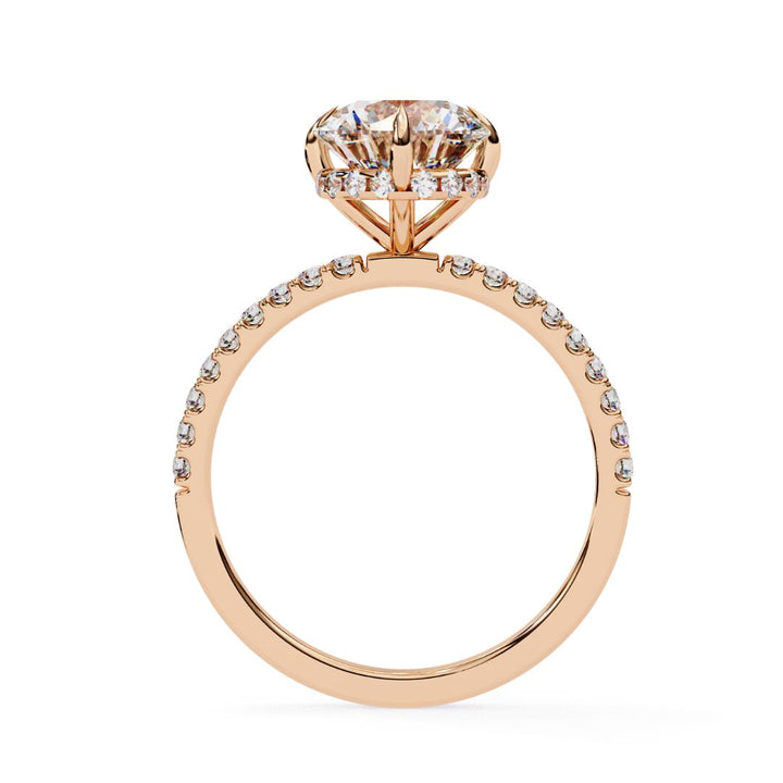 Round Lab-Grown Diamond Hidden Halo Pavé Ring