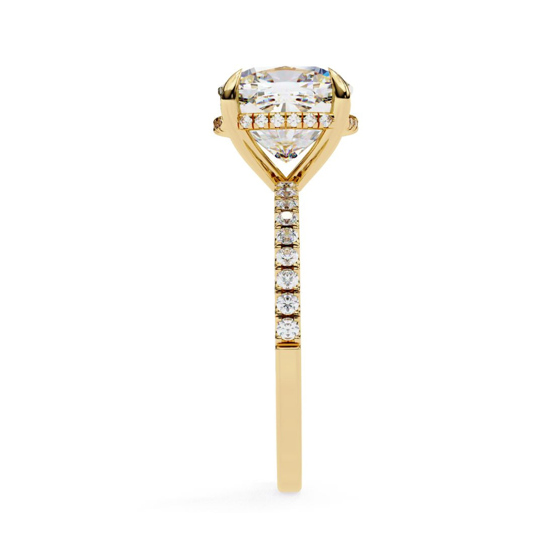 Cushion-Cut Solitaire Diamond Ring