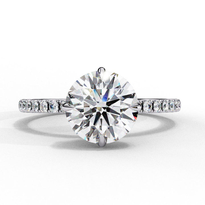 Round Lab-Grown Diamond Hidden Halo Pavé Ring