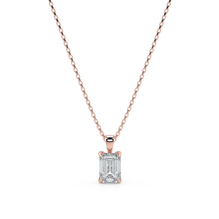 Emerald Cut Diamond Pendant Necklace