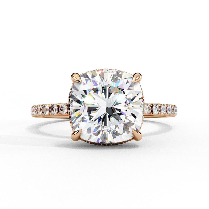Cushion-Cut Solitaire Diamond Ring