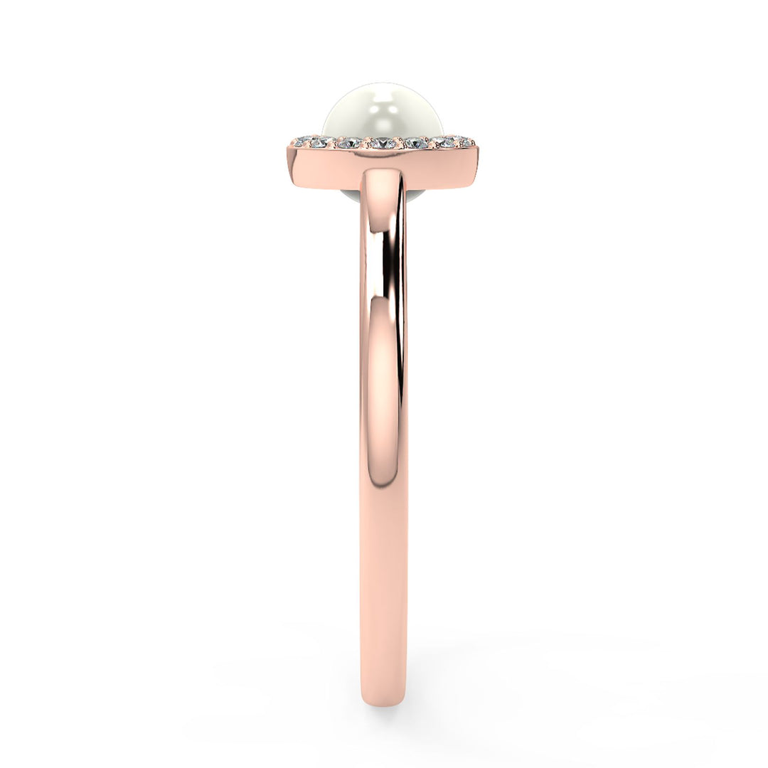 Elegant Pearl Halo Ring