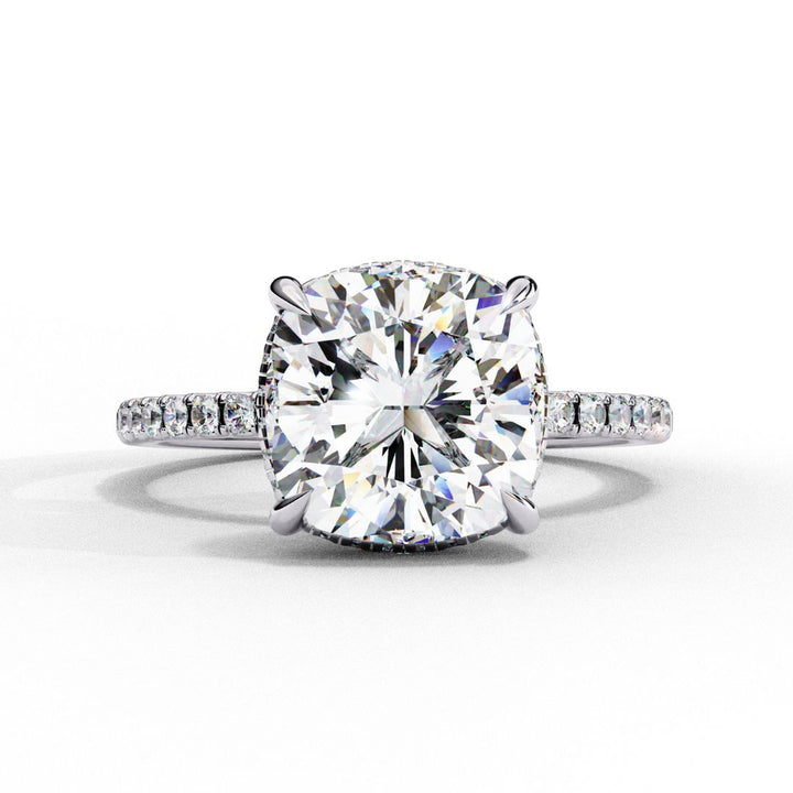Cushion-Cut Solitaire Diamond Ring