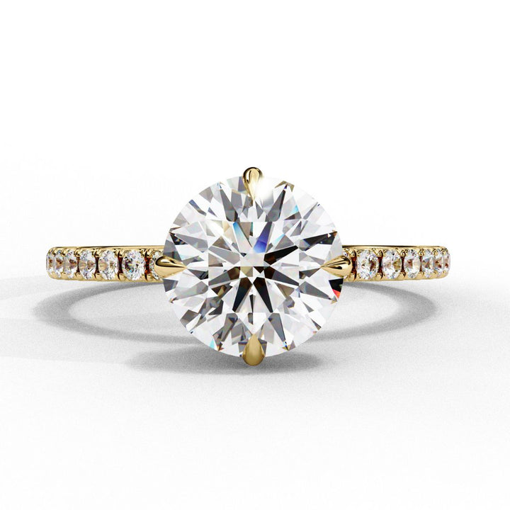 Round Lab-Grown Diamond Hidden Halo Pavé Ring