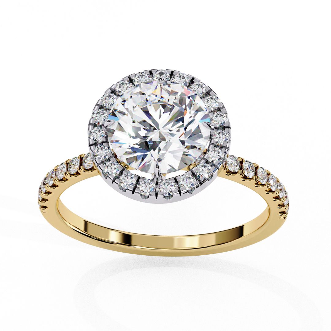 Round Cut Halo Lab-Grown Diamond Ring