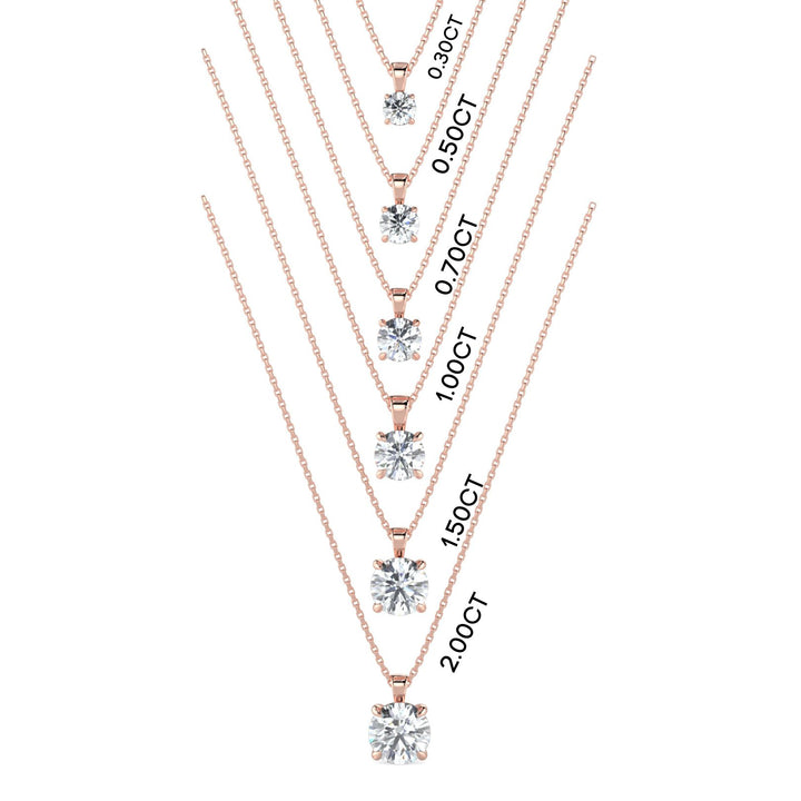 Round Cut Diamond Pendant Necklace