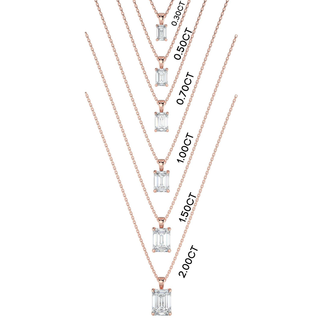 Emerald Cut Diamond Pendant Necklace