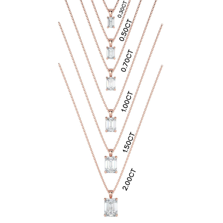 Emerald Cut Diamond Pendant Necklace