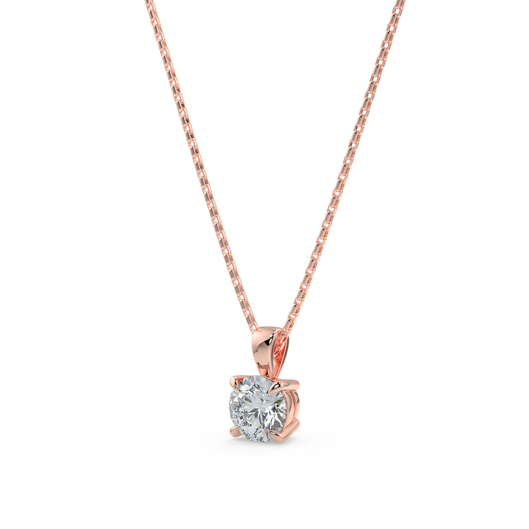 Round Cut Diamond Pendant Necklace