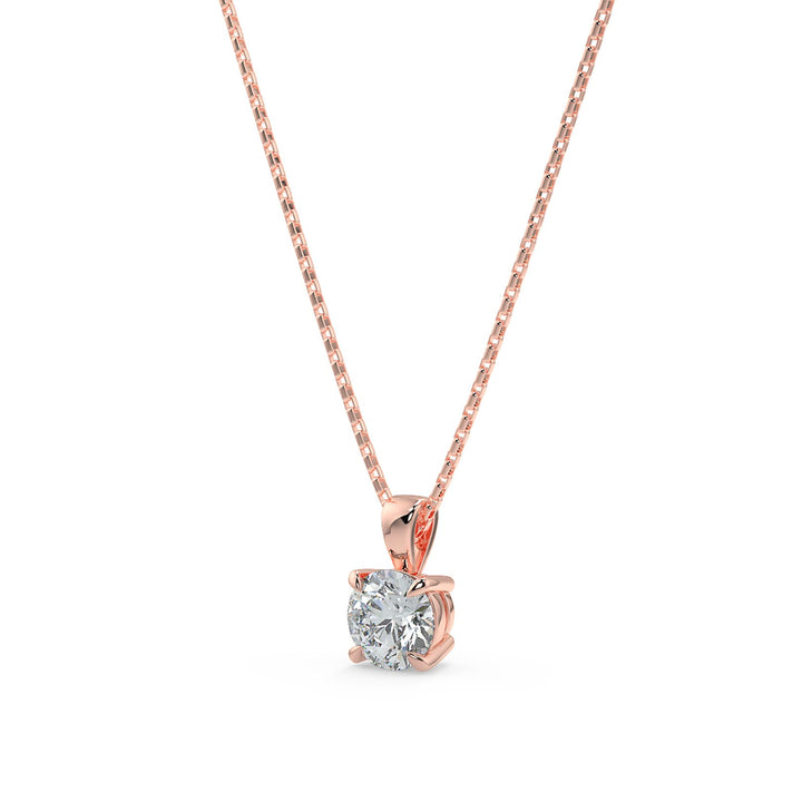 Round Cut Diamond Pendant Necklace
