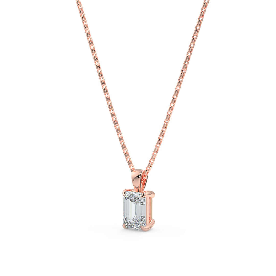 Emerald Cut Diamond Pendant Necklace