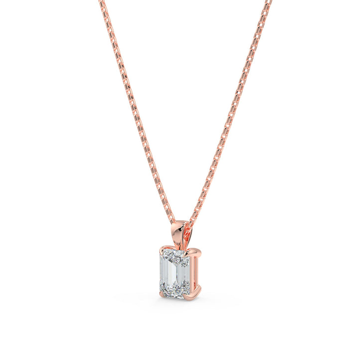 Emerald Cut Diamond Pendant Necklace