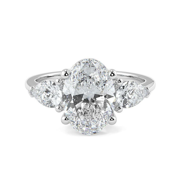 Oval-Pear Trilogy Lab-Grown Diamond Ring