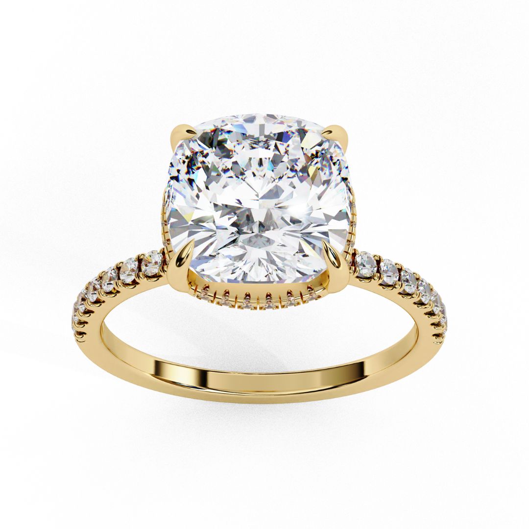 Cushion-Cut Solitaire Diamond Ring