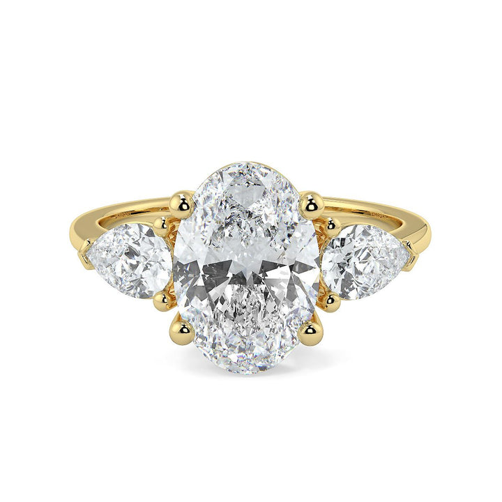Oval-Pear Trilogy Lab-Grown Diamond Ring