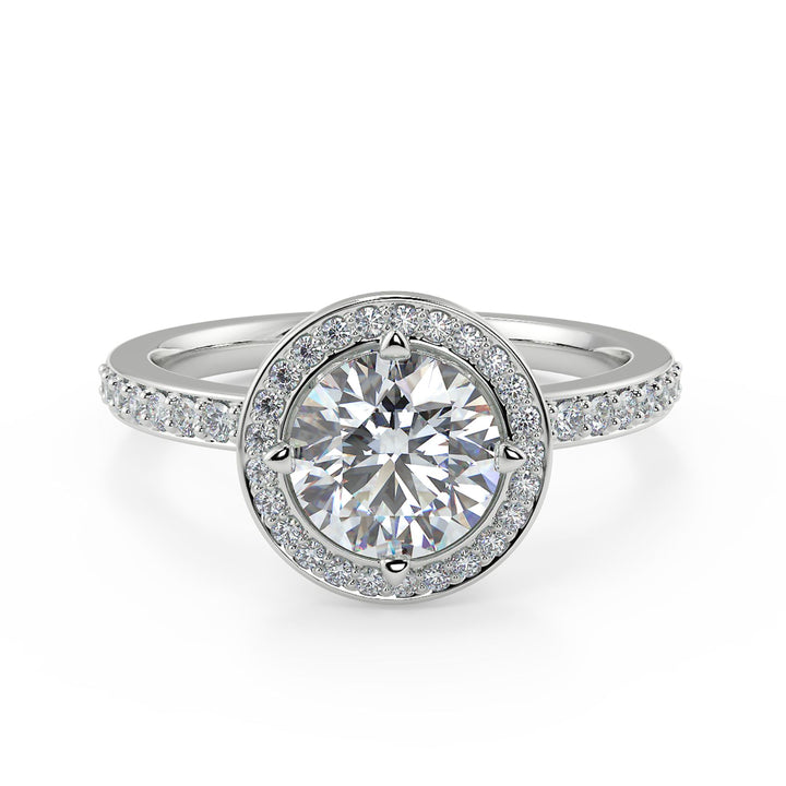 Halo Round Brilliant Cut Lab-Grown Diamond Ring