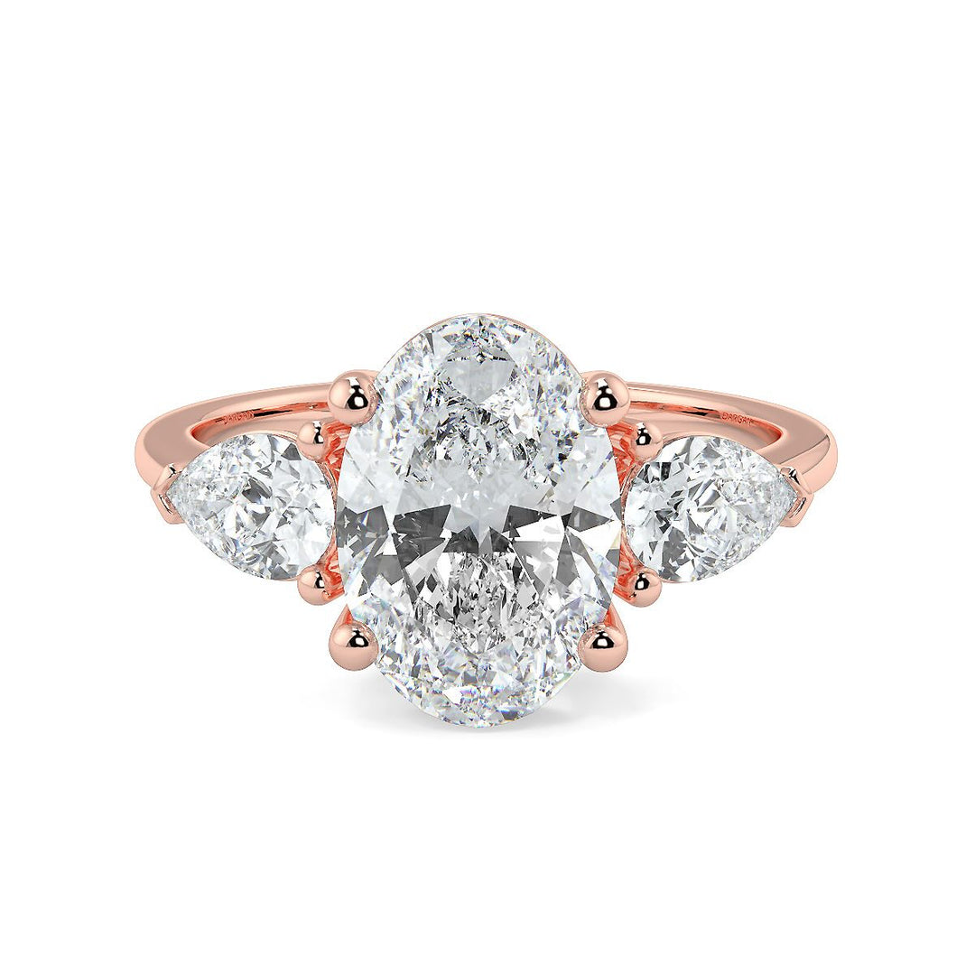Oval-Pear Trilogy Lab-Grown Diamond Ring