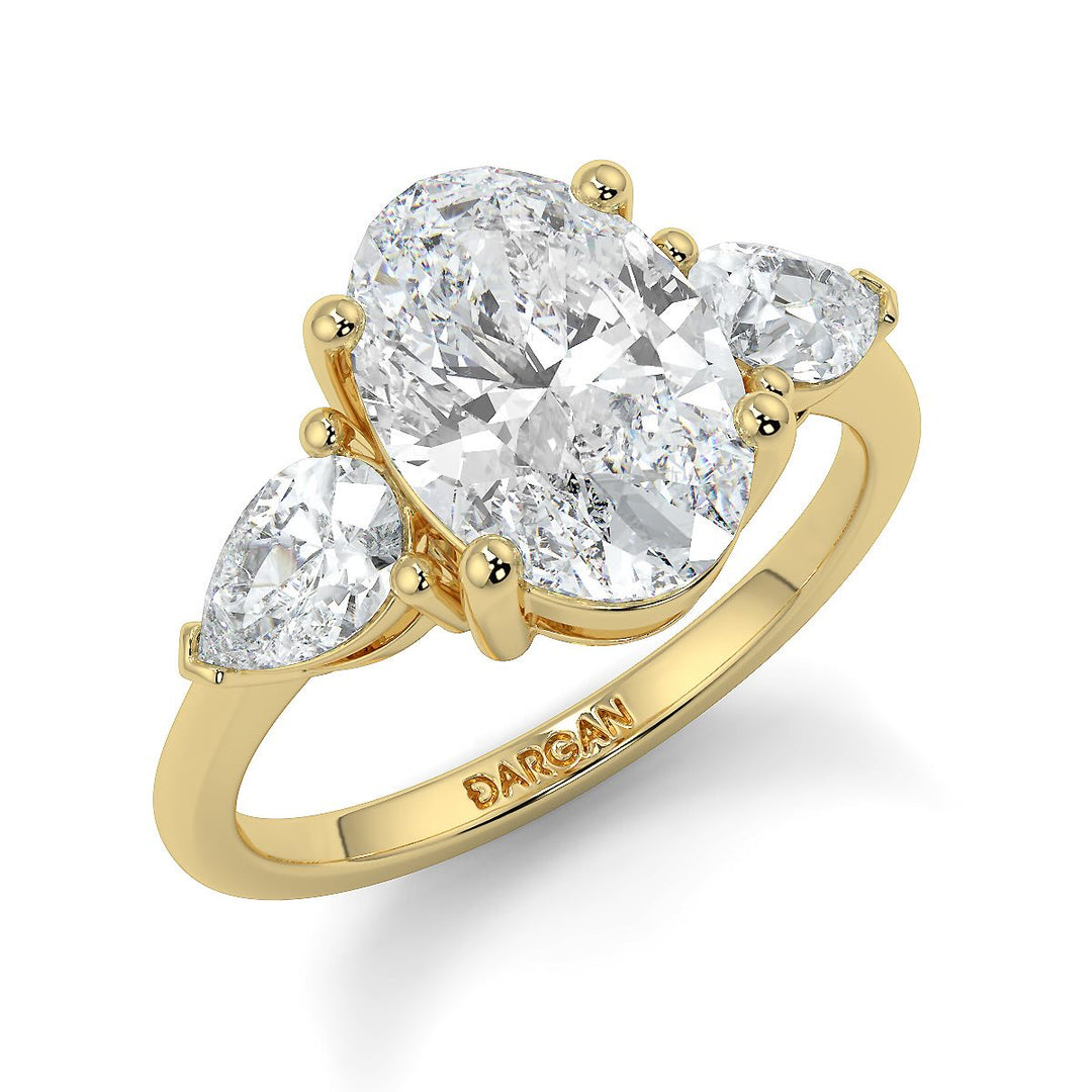 Oval-Pear Trilogy Lab-Grown Diamond Ring