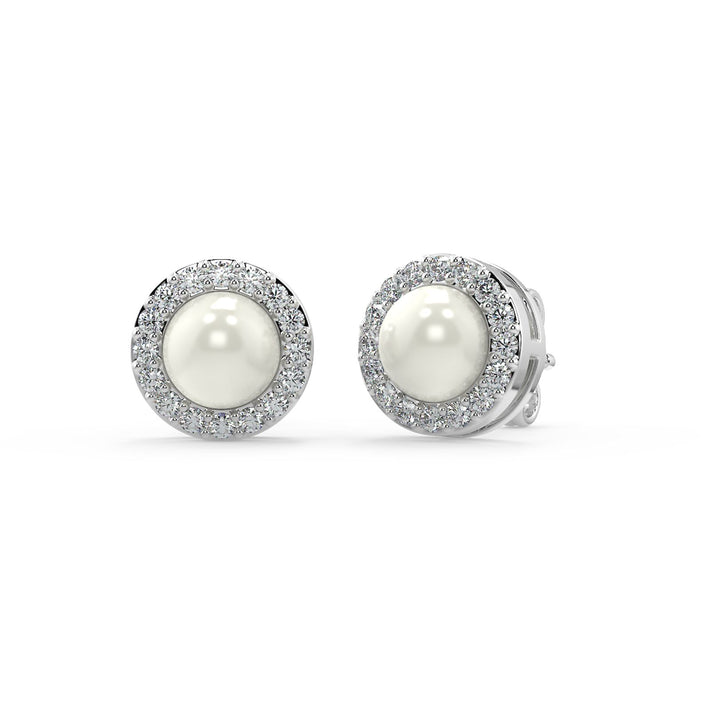 Elegant Pearl Halo Earrings