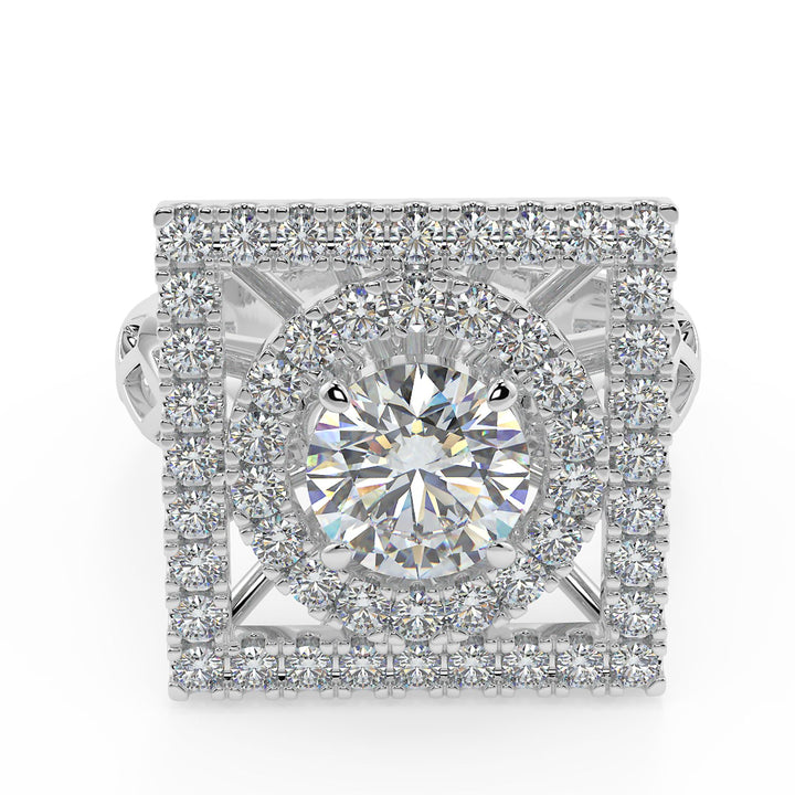 Grandeur Square Halo Lab-Grown Diamond Ring