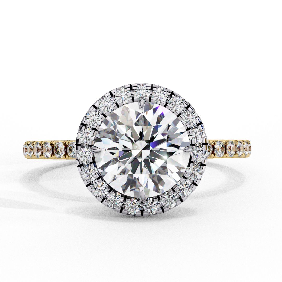 Round Cut Halo Lab-Grown Diamond Ring