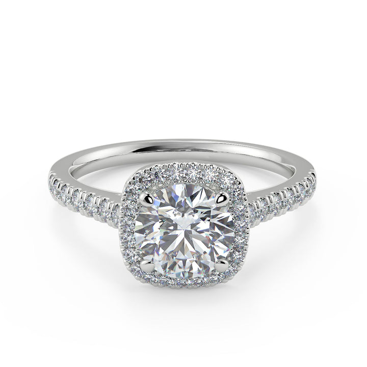 Halo Round Brilliant Cut Lab-Grown Diamond Ring