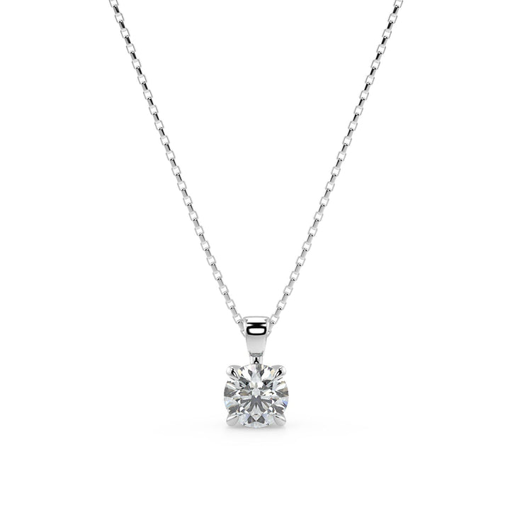 Round Cut Diamond Pendant Necklace