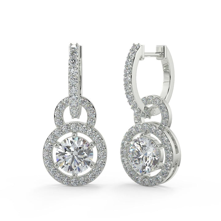 Halo Lab-Grown Diamond Drop Earrings