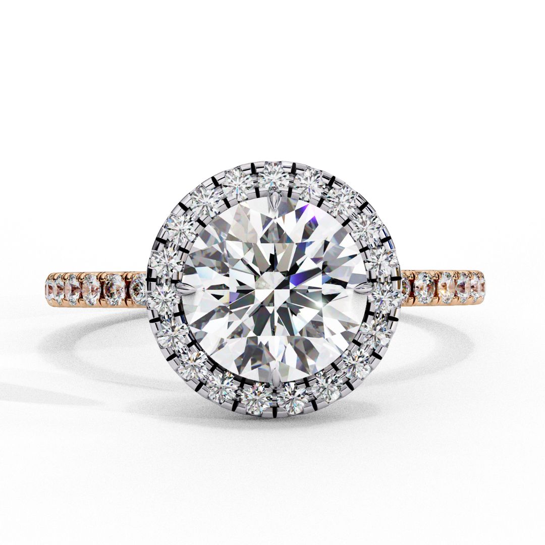 Round Cut Halo Lab-Grown Diamond Ring