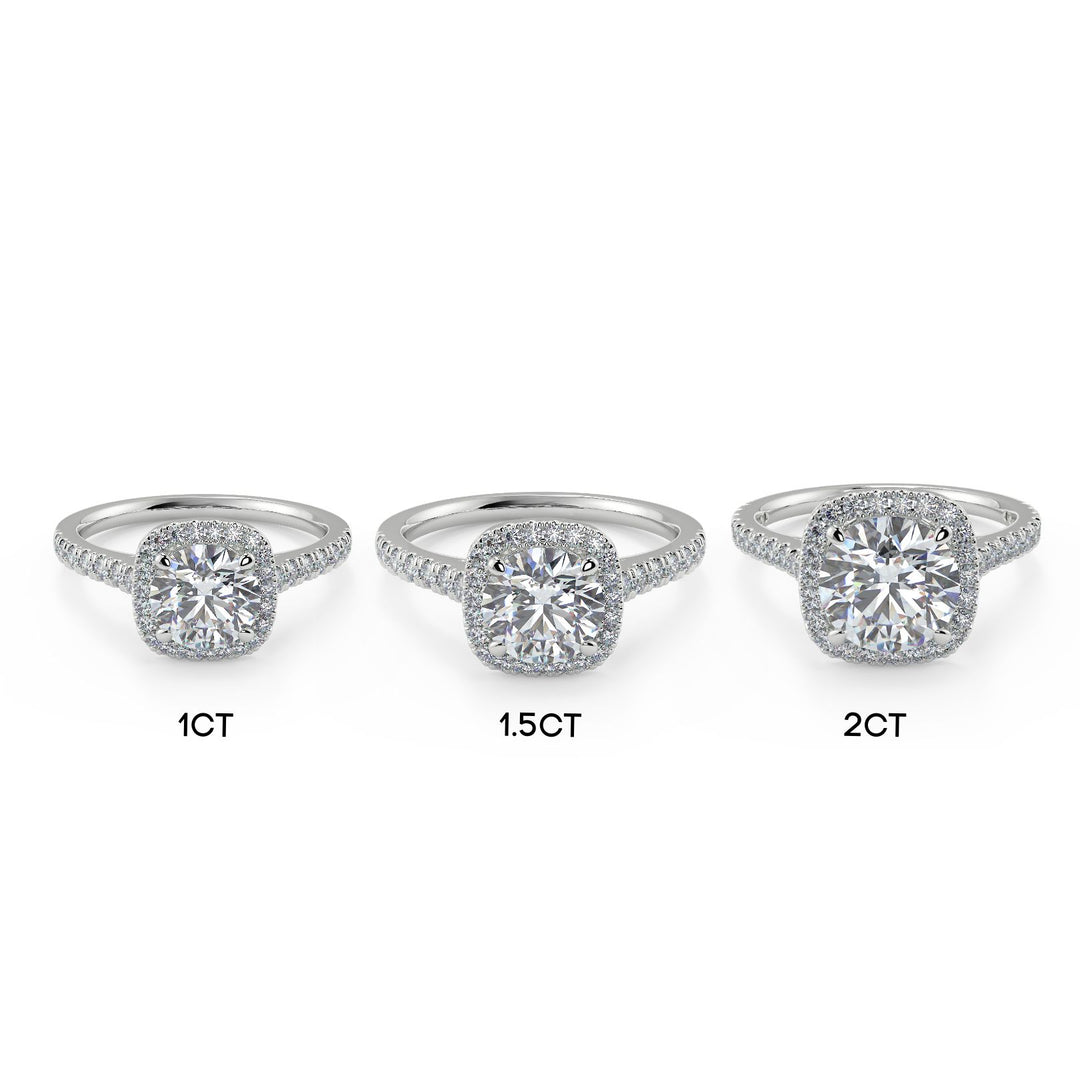 Halo Round Brilliant Cut Lab-Grown Diamond Ring