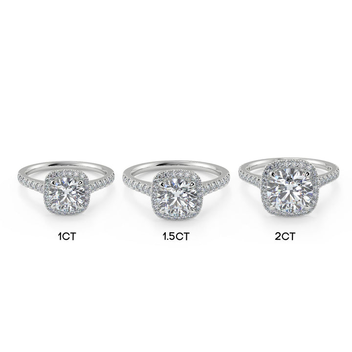 Halo Round Brilliant Cut Lab-Grown Diamond Ring
