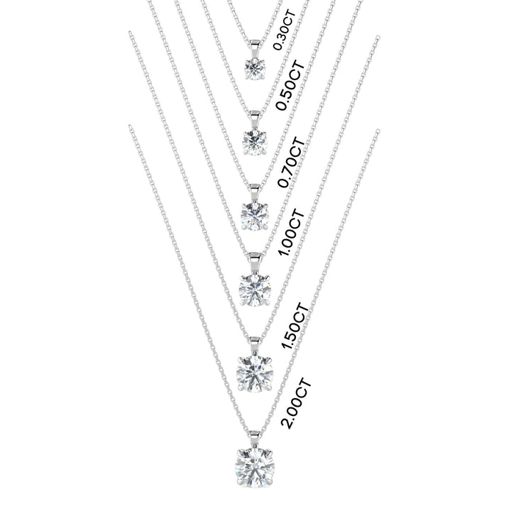 Round Cut Diamond Pendant Necklace