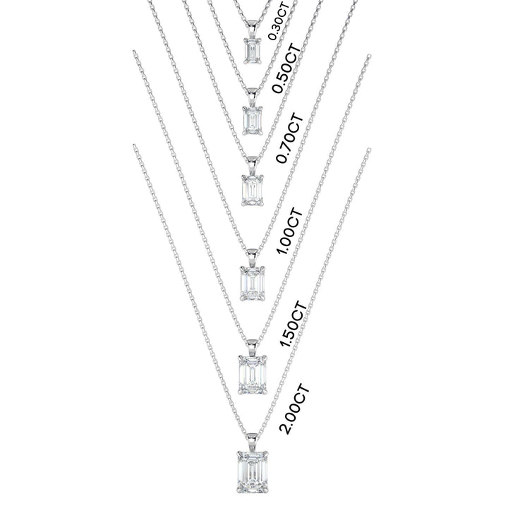 Emerald Cut Diamond Pendant Necklace