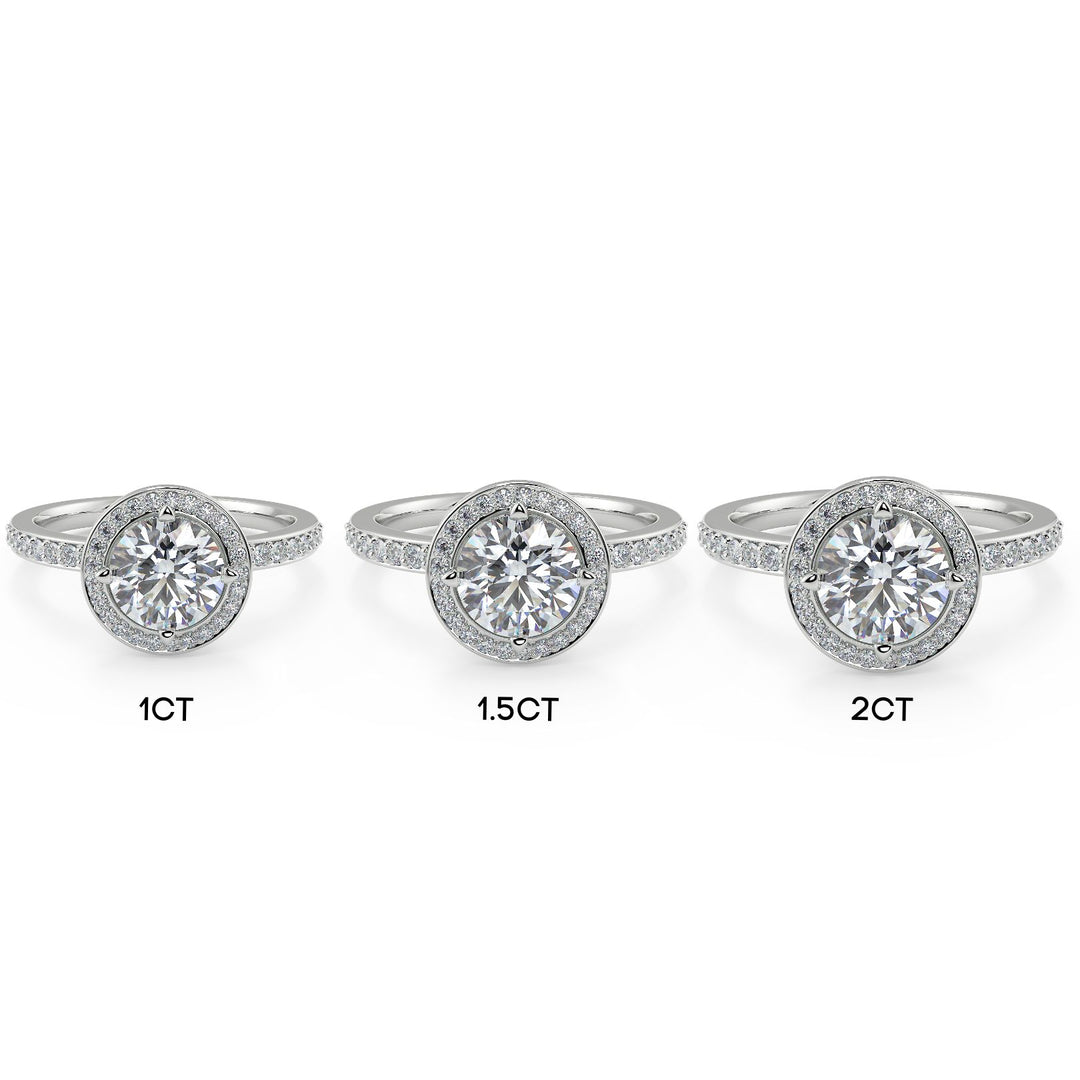 Halo Round Brilliant Cut Lab-Grown Diamond Ring
