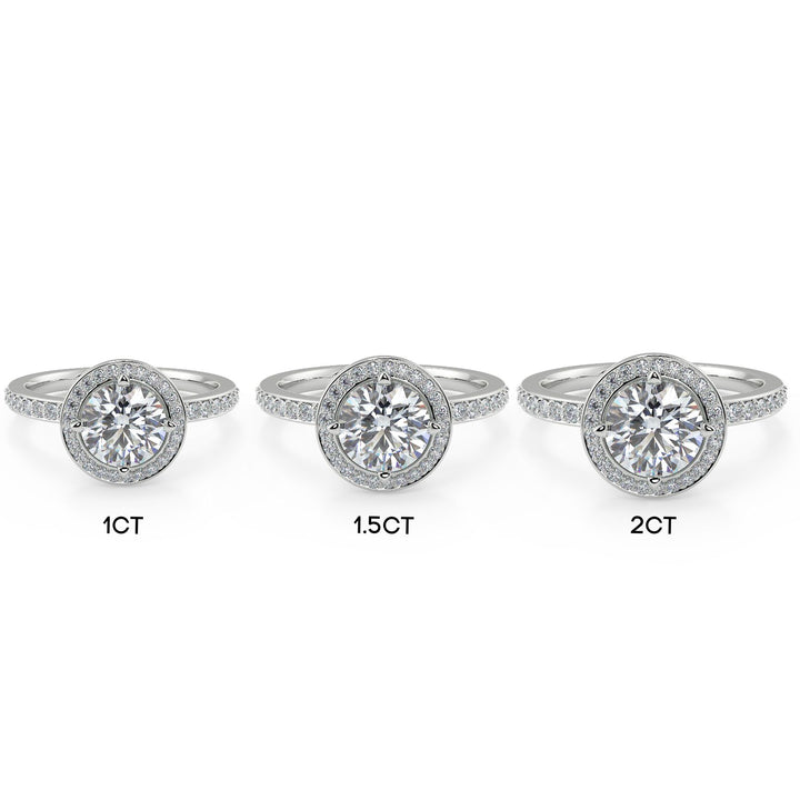 Halo Round Brilliant Cut Lab-Grown Diamond Ring