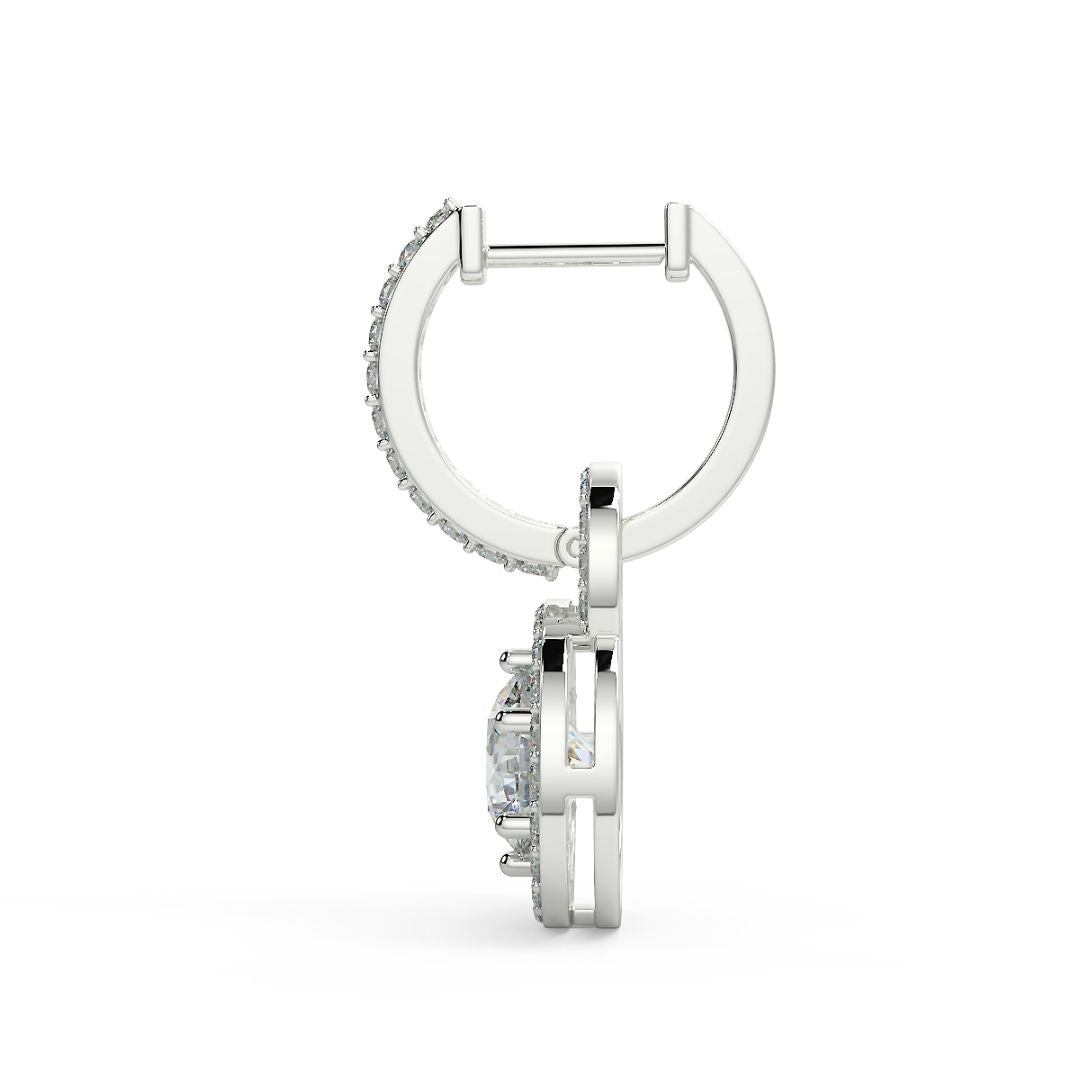 Halo Lab-Grown Diamond Drop Earrings