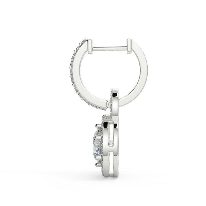 Halo Lab-Grown Diamond Drop Earrings