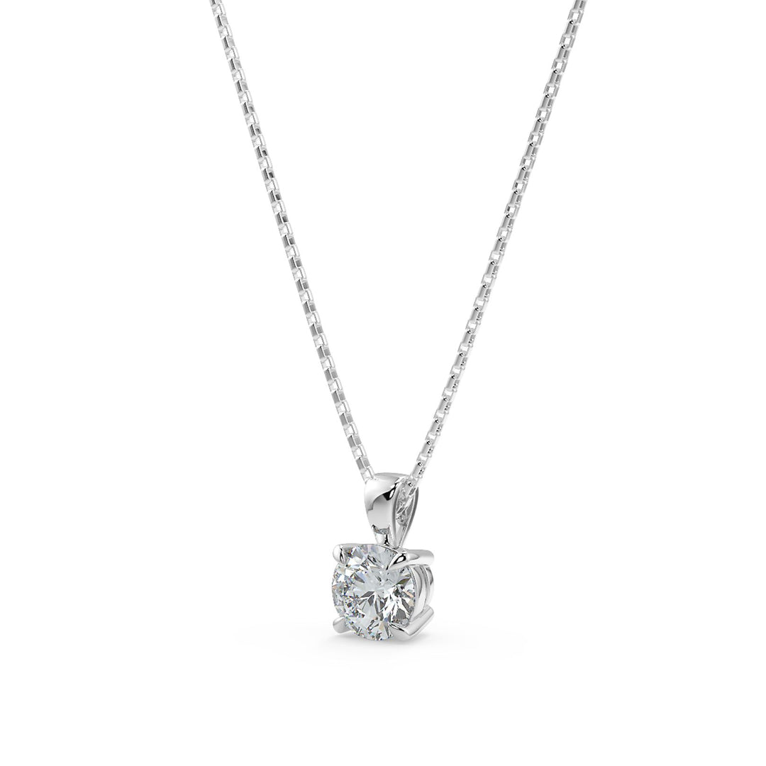 Round Cut Diamond Pendant Necklace