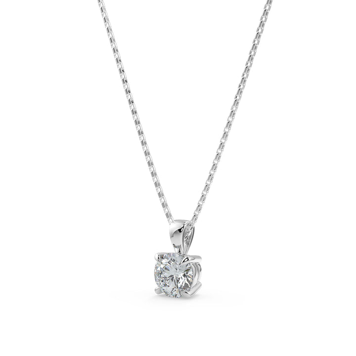 Round Cut Diamond Pendant Necklace