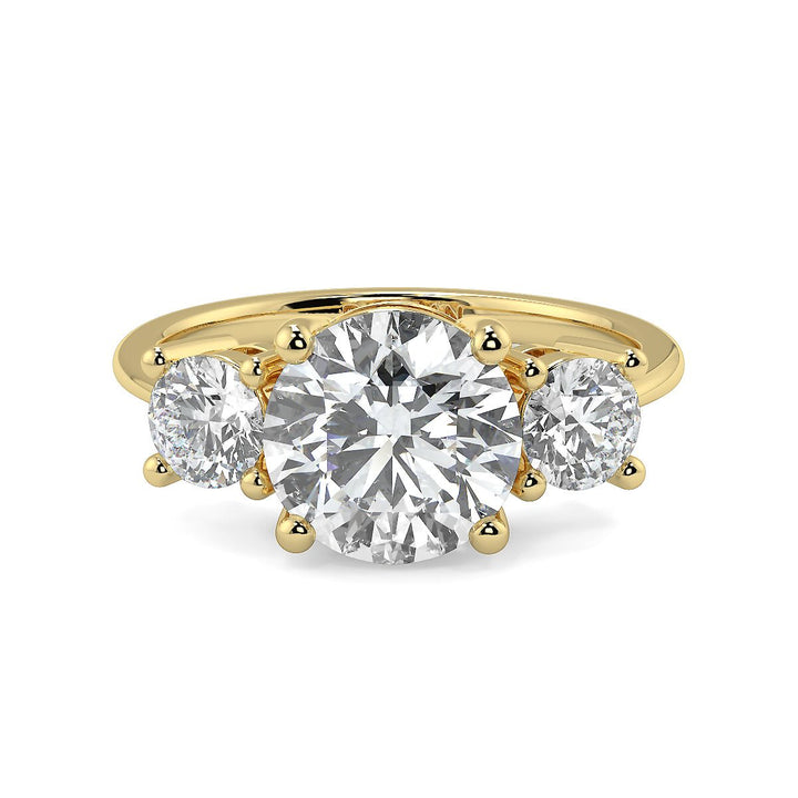 Round Brilliant Trilogy Lab-Grown Diamond Ring