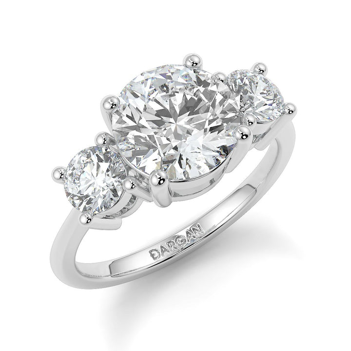 Round Brilliant Trilogy Lab-Grown Diamond Ring