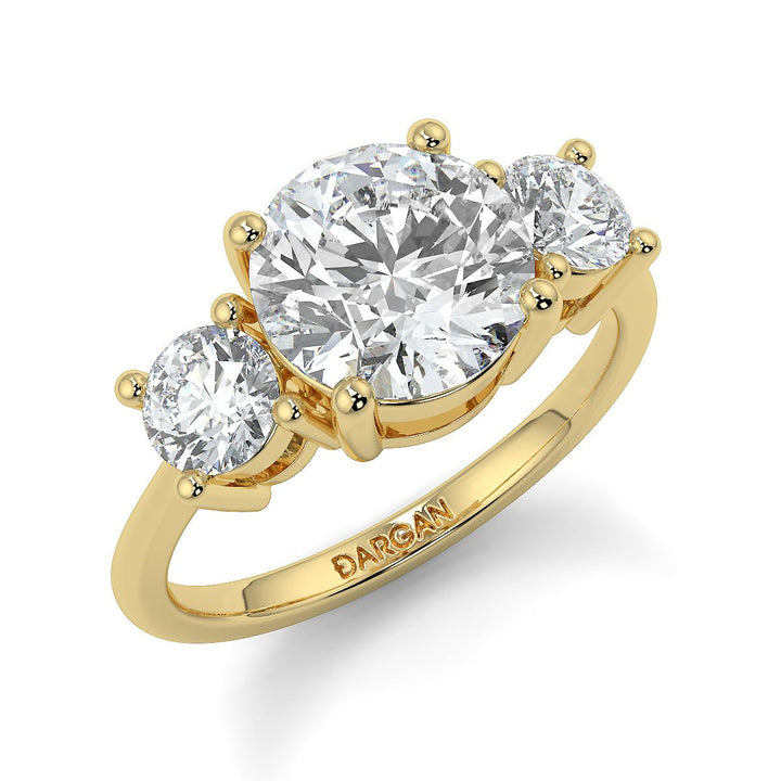 Round Brilliant Trilogy Lab-Grown Diamond Ring