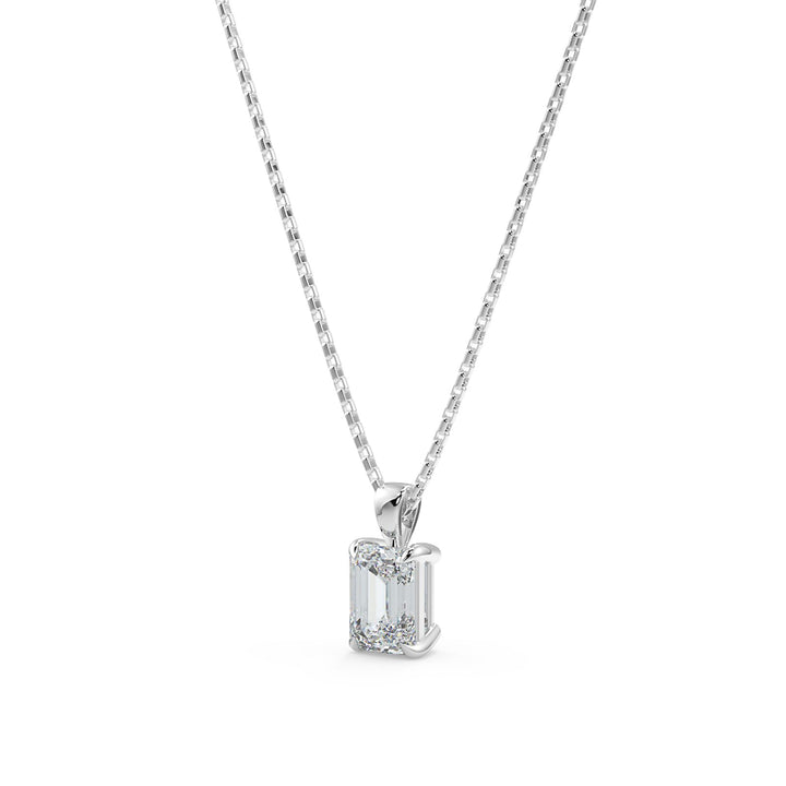 Emerald Cut Diamond Pendant Necklace
