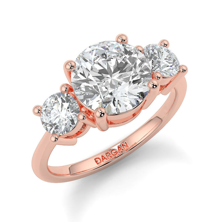 Round Brilliant Trilogy Lab-Grown Diamond Ring