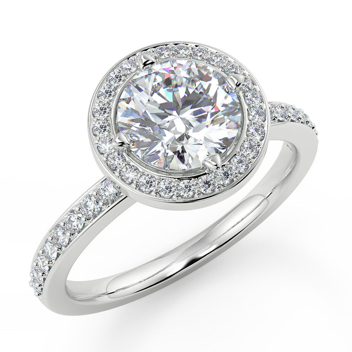 Halo Round Brilliant Cut Lab-Grown Diamond Ring