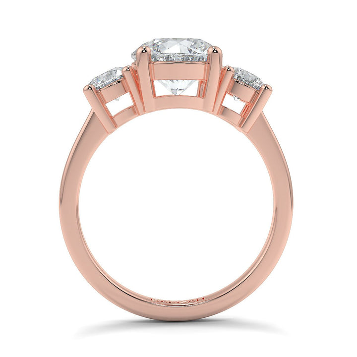Round Brilliant Trilogy Lab-Grown Diamond Ring