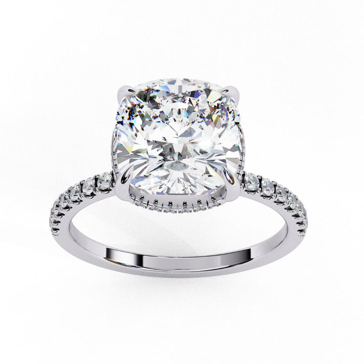 Cushion-Cut Solitaire Diamond Ring