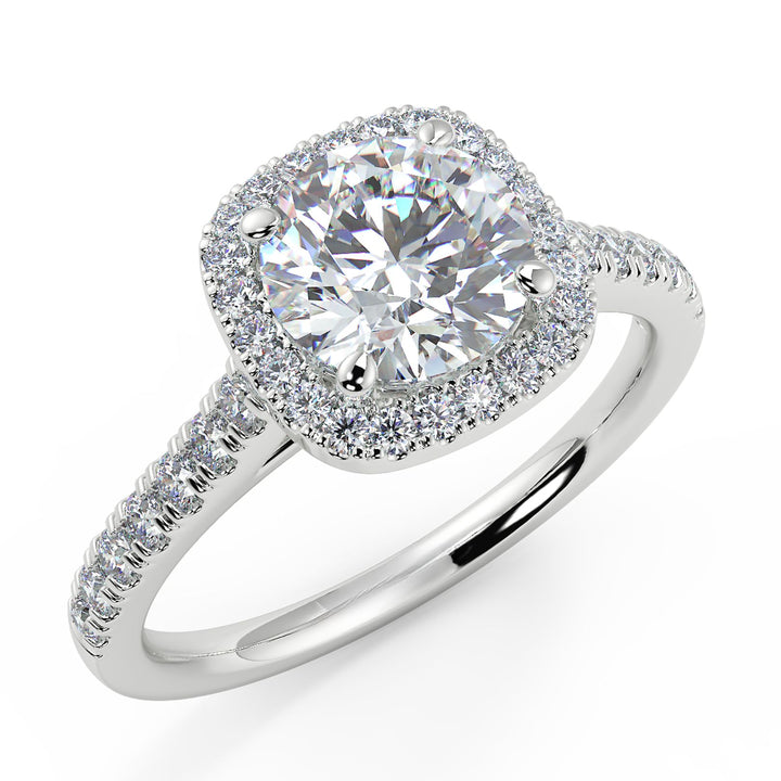 Halo Round Brilliant Cut Lab-Grown Diamond Ring