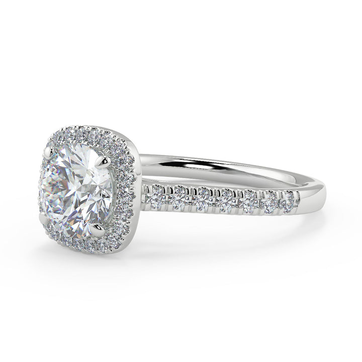 Halo Round Brilliant Cut Lab-Grown Diamond Ring