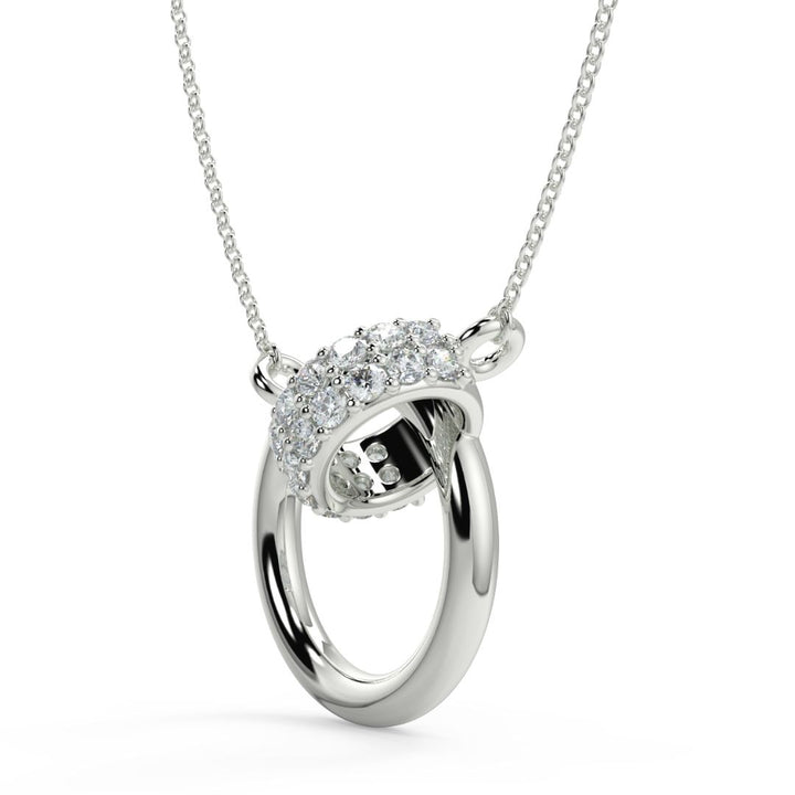 Contemporary Circle Lab-Grown Diamond Pendant